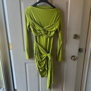 Elegant LGreen Ruched Dress